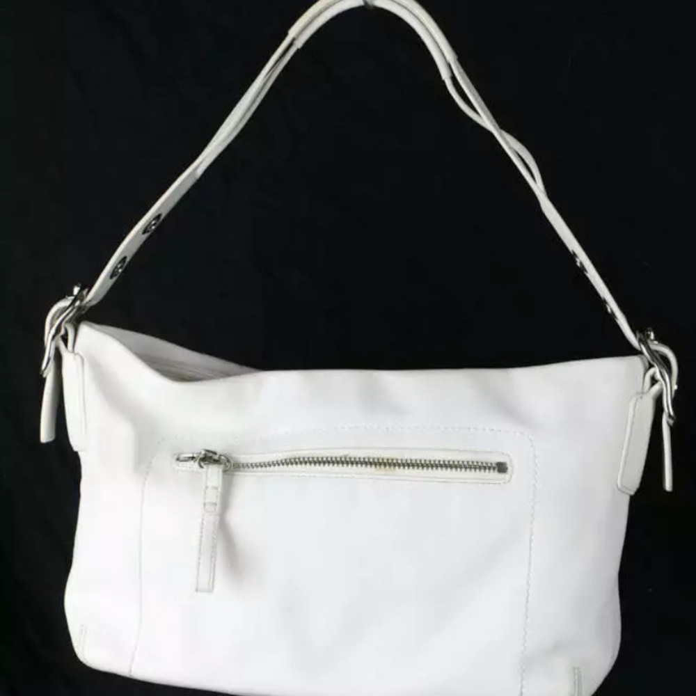 Coach Neutral White Leather duffel shoulder Bag